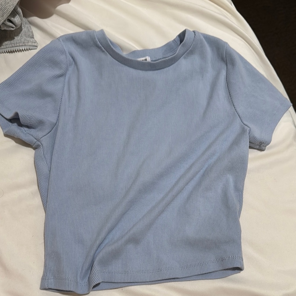 Light Blue Ribbed crop top